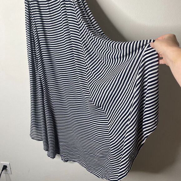 Mudpie Navy & White Thin Striped Flowy Sleeveless Stretch Tank Shift Dress S - Picture 2 of 11